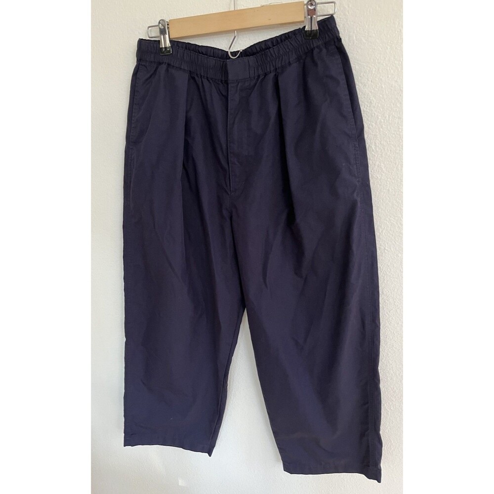 Uniqlo U Womens Parachute Cropped Pants Medium Navy Blue Gorpcore Streetwear